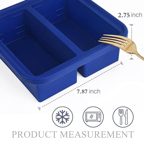 Kinggrand Kitchen 2 Cup Silicone Freezer Molds 2 Pack Silicone Freezer Tray with Lid Make 4 Perfect 2-Cup Portions - Easy Release Molds for Food Storage & Freeze Soup, Broth, Stew or Sauce thumbnail 3