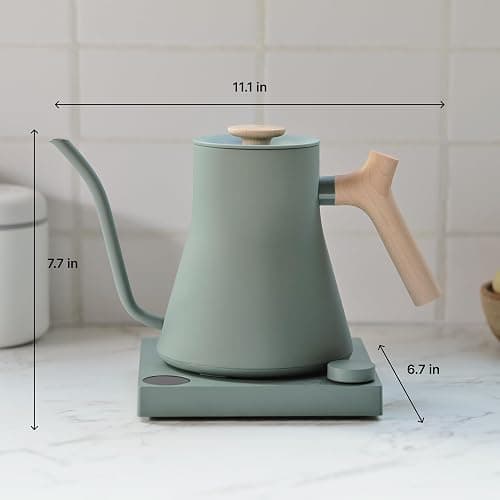 Fellow Stagg EKG Pro Electric Gooseneck Kettle - Pour-Over Coffee and Tea, Quick Heating, Precise Temperature Control, Scheduling, Built-in Brew Timer, Smoke Green with Maple Wood Handle, 0.9 Liter thumbnail 3