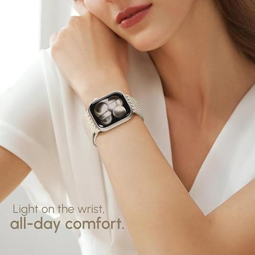 Braided Stretchy Band Compatible with Apple Watch Bands 38mm 40mm 41mm 42mm 44mm 45mm 46mm 49mm Women Men, Soft Nylon Sport Elastic Strap for iWatch Band Series 11 10 SE 9 8 7 6 5 4 Ultra 3 2 1 thumbnail 4