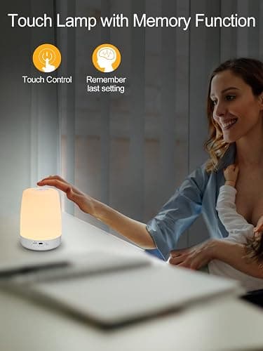 YYDSKIT Night Light for Kids & Nursery - Rechargeable Touch Lamp, Portable Nursing Lamp with Soft & Warm Light for Newborn, 3 Timers, Up to 200H thumbnail 6