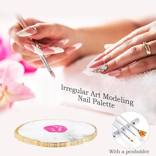 Nail Art Brush,27Pcs Set Nail Art Tools,Resin Nail Art Palette,5 Pcs Nail Art Sculpture Pen,2-way Acrylic Silicone Engraving Pen Dotting Pen Tools Nail Art Kit for Nail Art DIY thumbnail 4