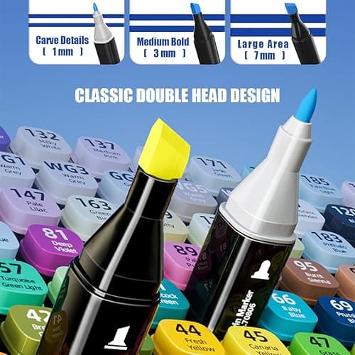 262 Colors Alcohol Markers, Art Drawing Markers Set for Adults Dual Tip Permanent Sketch Markers, with Organizing Case thumbnail 3
