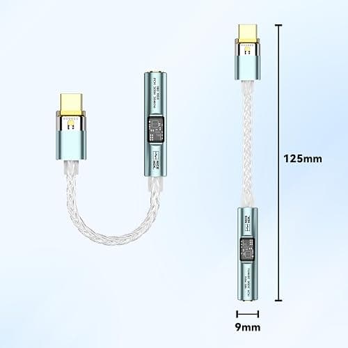 NK1 MAX USB C to 3.5mm Audio Adapter, Type C to Headphone Aux Jack Dongle Cord 32Bit/384kHz HiFi DAC Dongle Cable Compatible with iPhone 16 Pro Max/15 Pro/15, Samsung Galaxy S24 (Mint Green) thumbnail 8