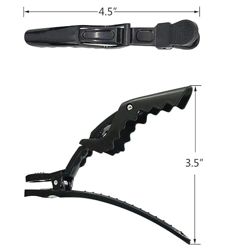 12Pcs Hair Clips for Styling Sectioning - Wide Teeth Double Hinged Design Professional Salon Quality Alligator Hair Clips (black) thumbnail 2