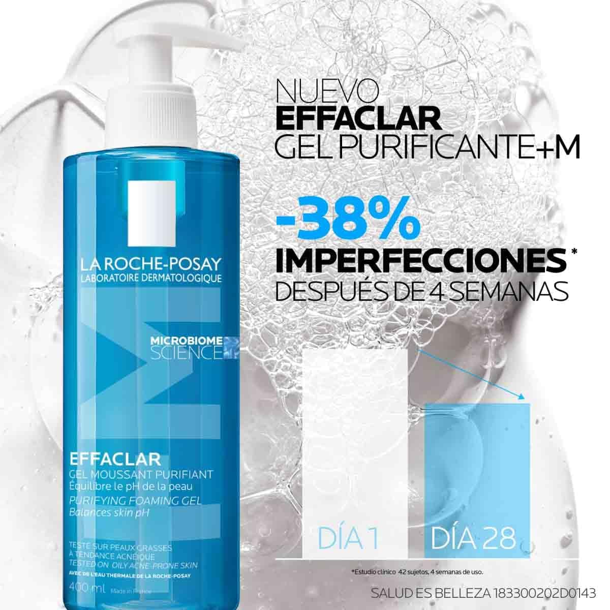 La Roche-Posay Effaclar, Gel Limpiador Facial Purificante para Piel Grasa y Sensible, Anti-imperfecciones y Anti-brillo, con Agua Termal y Zinc, 400 ml thumbnail 12