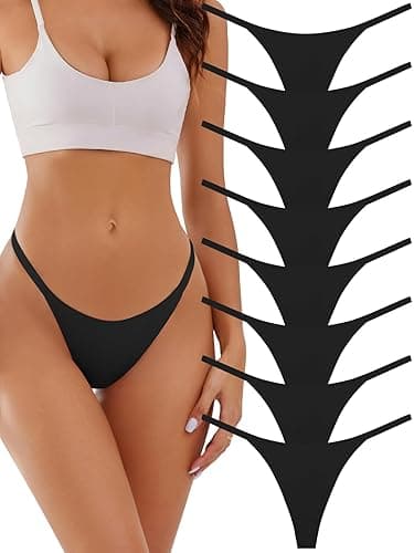 linccure Seamless G-string Thongs for Women - No Show Thong Underwear Stretch Breathable Low Rise Panties 8 Pack - Image 1