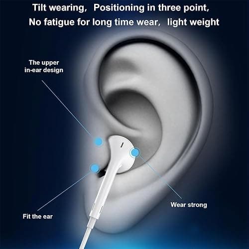 2 Packs Wired Headphones for iPhone Earbuds [Plug and Play,No Bluetooth] Built-in Mic & Volume Control Noise Reduction Earphones for iPhone 14/13/12/11/XR/XS/X/8/7/SE/Pro/Pro Max, Support All iOS thumbnail 3