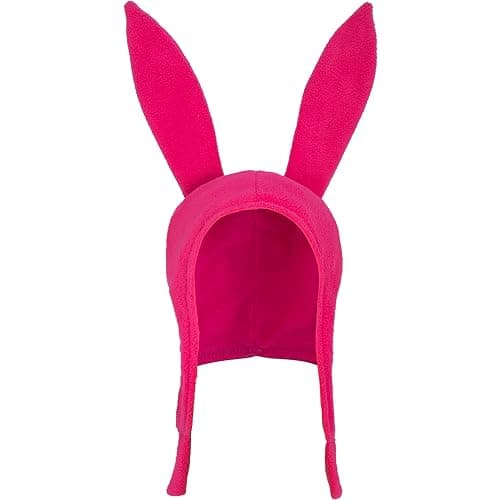 Concept One Womens Bob's Burgers Louise Cosplay Bunny with Floppy Ears Fleece Beanie Hat, Pink, 0 US - Image 1