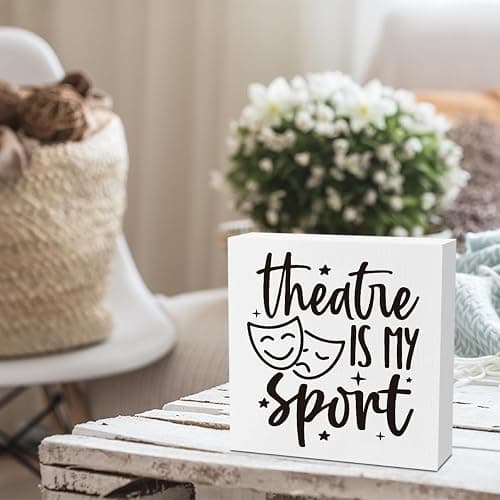 Home Theater Decor Movie Media Room Decor Theater Gifts Tub1714 | Movie Theater Broadway Lovers Gifts for Women Men,Wooden Decorations Sign for Home Office Desk Shelf,5''X5'' thumbnail 5