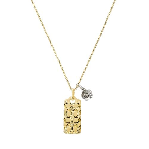 Coach Quilted C Tag Pendant Necklace - Image 1
