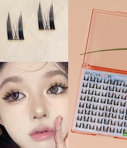 Cat Eye Manga Lashes Falsche Wimpern Künstliche Natürliche Look, C Curl Cateye Fake Lashes, 3D Natural False Eyelashes 12 Paar Katzenauge Hybrid Wispy Volumen Wimpern Extensions thumbnail 4