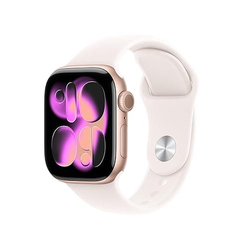 Apple Watch Series 11 [GPS 42mm] Smartwatch with Rose Gold Aluminum Case with Light Blush Sport Band - S/M. Sleep Score, Fitness Tracker, Health Monitoring, Always-On Display, Water Resistant - Image 1