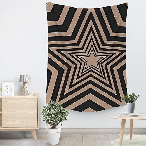 FADALO Downtown Girl Y2k Picture Tapestry,Aesthetic Geometric Stars Tapestry,Vintage Trendy Decorative Tapestries for Women Girls Wall Hanging for Living Room Bedroom Dorm,51x59Inches thumbnail 3