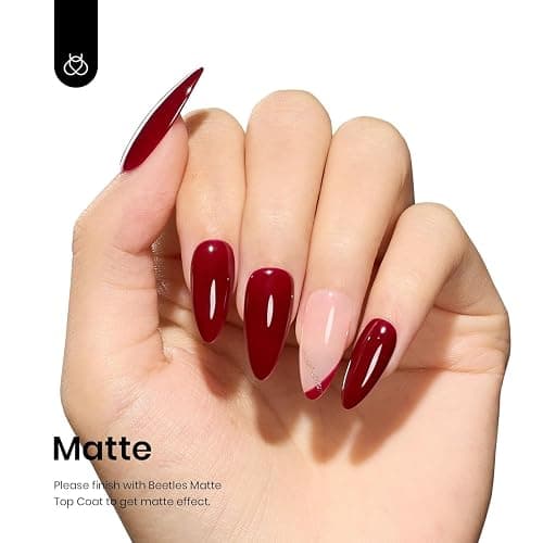 Beetles Oxblood Red Gel Polish Dark Red Full Maroon Red Fall Gel Nail Polish 15ml Soak Off UV LED Needed Nail Art Manicure Salon DIY Design at Home Gifts for Woman thumbnail 5