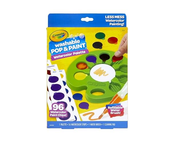 Crayola Watercolor Pop & Paint Palette, Washable Paint Kit, Less Mess Watercolor Paint Set for Kids, Arts & Crafts, Toddler Gifts thumbnail 7