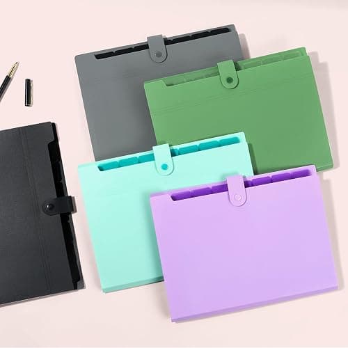Forvencer Expanding File Folder with 8 Pocket, Letter Size Accordion File Organizer, Portable Folders for Documents, Cute Paper Organizer, Filling Products for School Office Supplies, A4 Size, Purple thumbnail 7