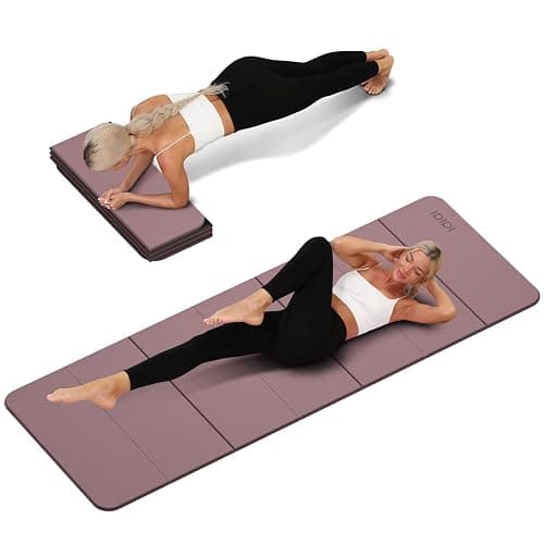 Foldable Yoga Mat Extra Thick 0.32 Inches Eco-Friendly POE Material, Non-Slip Design Fitness Mats, Multi-Purpose Workout Mats For Studio or Home Use (70 x 24 x 0.32 inches) - Image 1