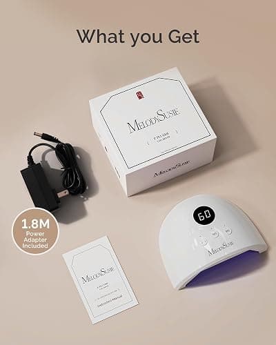 MelodySusie UV Nail Lamp P-Plus30F for Fast Curing Gel Nail Polish 36W | 3 Timer Settings,Smart Sensor,LCD Display,99s Low-Heat Mode,30 UV/LED Beads,Base Top Coat,for Beginners at Home thumbnail 8