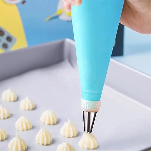 21pcs Cake Decorating Tool Kit – Includes 2 Silicone Reusable Piping Bags, 16 Piping Tips, 3 Cake Scrapers – DIY Cake Decorations and Baking Tools thumbnail 5