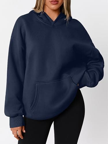 WYNNQUE Hoodies for Women Oversized Sweatshirts Fall Travel Outfits 2026 | Fleece Lining Lightweight Comfort Breathable Material Kangaroo Pocket Hooded Neck Casual Workout Winter Trendy Clothes thumbnail 2