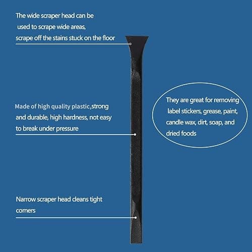 Plastic Scraper Multi-Purpose Scraper Non-Scratch Cleaning Tool Easy to Clean Small and Narrow Spaces and Gaps, Perfect to Remove Stickers, Labels, Oil Stains, Food, Dirt, Etc 3-Pcs thumbnail 3