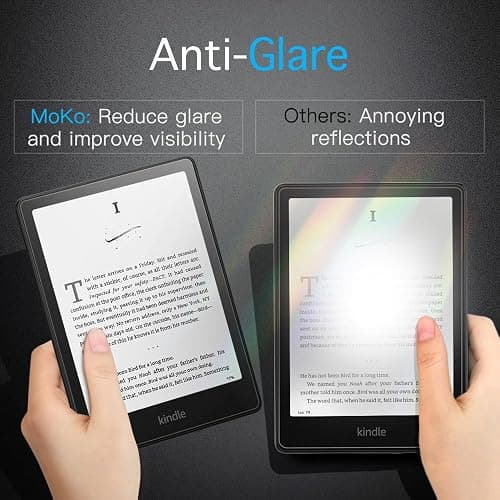 MoKo 3 Pack Screen Protector for 7" Kindle Paperwhite 12th Generation 2024 and Kindle Colorsoft Signature Edition, Anti-Glare Premium PET Protective Film Full-Coverage Matte Screen Protector - 3 Pack thumbnail 4