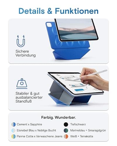 MOFT Dynamic Folio Hülle für 11" iPad Pro (M4 2024/M5 2025), Schlanke Magnetische Tablet Hülle mit Ständer und über 20 Betrachtungswinkeln, Auto Wake/Sleep-Funktion - Panna Cotta thumbnail 9