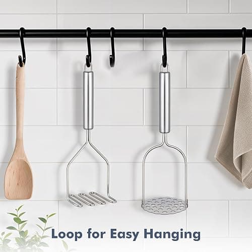 Maclia 2PCS Mashed Potato Masher - Stainless Steel Potato Smasher, Masher Kitchen Tools & Utensils for Avocado, Bean, Salad, Vegetables, Fruit, Food, Meat Smasher Tool for Ground Beef thumbnail 5