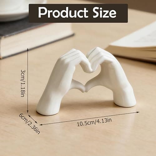 Zorbal White 3D Printed PLA Living Room Accessories,Heart Ornament for Desk & Shelf, Minimalist Heart Ornaments for the Home Decor, Warm Home Decoration Gift for Valentine's Day & Anniversaries thumbnail 3