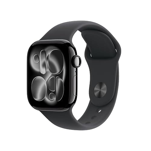 Apple Watch Series 11 [GPS 42mm] Smartwatch with Jet Black Aluminum Case with Black Sport Band - S/M. Sleep Score, Fitness Tracker, Health Monitoring, Always-On Display, Water Resistant - Image 1