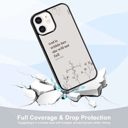 Axulimin [God is Within Her She Will Not Fail Psalm] Bible Christian Women Black Phone Case for iPhone 12 & 12 Pro (6.1") thumbnail 3