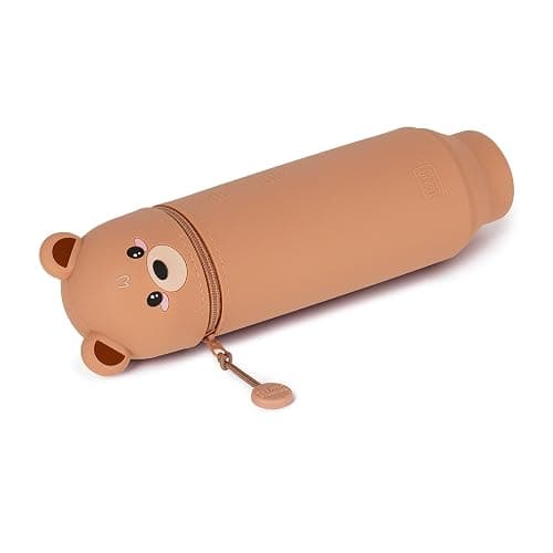 Legami - Estuche escolar Kawaii 2 en 1 de silicona blanda, tema Teddy, portabolígrafos de mesa, cremallera, lápices de colores rotuladores, H 18,5 cm thumbnail 4