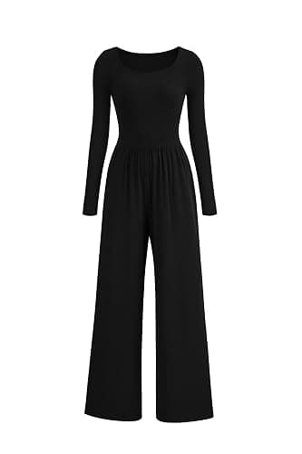 PRETTYGARDEN Womens Jumpsuits Dressy Casual Fall Fashion 2025 Trendy Long Sleeve Wide Leg Rompers Spring Work Office Outfits - Image 1
