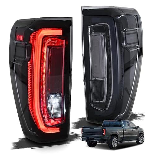 COOLCMP Tail Lights for 2019-2024 GMC Sierra 1500/2500HD/3500HD 4th Gen Taillights Assembly w/Start up Animation Driver & Passenger Side Rear Lamp Smoked(Fit for Factory Halogen&LED Model) - Image 1
