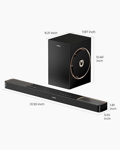 ULTIMEA 3.1.2ch Sound Bar with Subwoofer, Dolby Atmos, Surround Sound System for TV, BT 5.4, HDMI eARC, Soundbar with 6.5" Subwoofer for Home Theater, Skywave F30 Boom thumbnail 9
