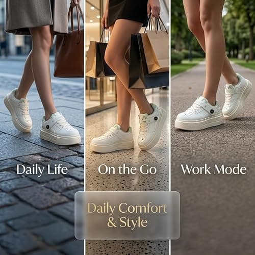 Cute Cartoon Platform White Shoes Women Non Slip Kawaii Commuter Sneakers thumbnail 3