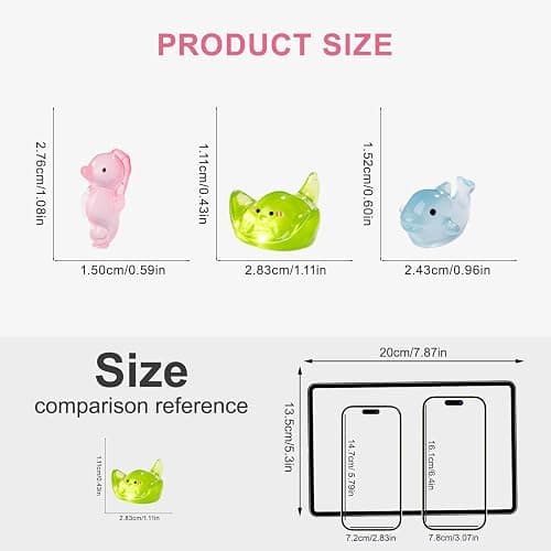 114pcs Luminous Mini Resin Animals 15 Types in the Dark to Hide Miniature Resin Animals Figures Glow in the Dark Small Plastic Ocean Animal for Fairy Garden Micro Landscaping Dollhouse Home Decor Part thumbnail 4