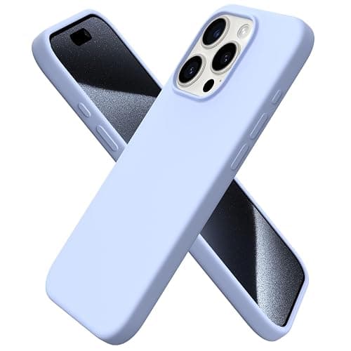 ORNARTO Compatible with iPhone 15 Pro Case 6.1", Liquid Silicone 3 Layers Full Covered Soft Gel Rubber Cover, Shockproof Protective Slim Phone Case with Anti-Scratch Microfiber Lining-Baby Blue - Image 1