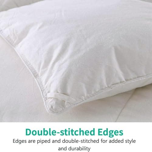 APSMILE Lightweight Down Feather Fibers Comforter Full/Queen Size, Fluffy Duvet Insert for Warm Weather/Hot Sleepers -Ultra Soft 100% Organic Cotton Cover, High FP Summer Duvet (White, 90x90) thumbnail 7