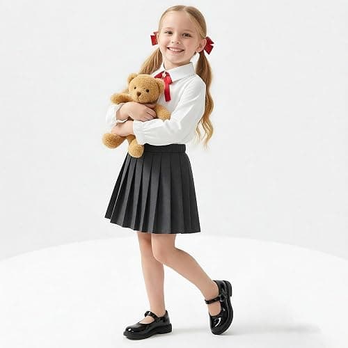 WUIWUIYU Girls School Uniform Dress Shoes Round-Toe Formal School Soft Mary Jane Shoes Heart Shape Diamond Strap Flats thumbnail 2