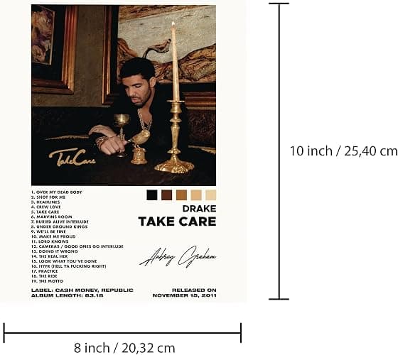 FAXIULANS Drake Poster A Set of 6 Canvas Posters Canvas Print Wall Art Signed Limited Posters Album Cover Poster Family Decorative Painting Wall Art Canvas Posters Hanging Poster Gifts thumbnail 2