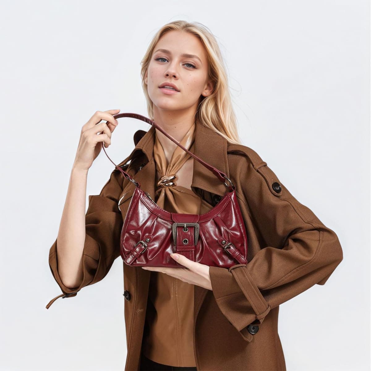 Burgundy leather purse  thumbnail 5