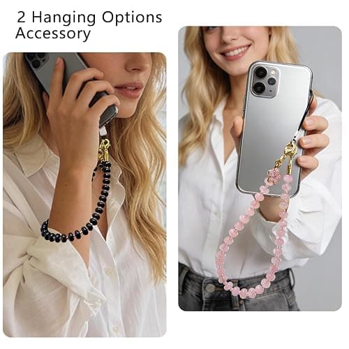 VICHUNHO Beaded Phone Wrist Strap, Cellphone Lanyard with Tether Tab, Cute Cell Phone Wristlet Bracelet for Women Girls thumbnail 3