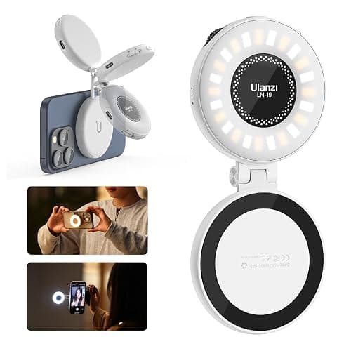 ULANZI MA30 Magnetic Phone Tripod Stand for iPhone with Magnetic Selfie Light White - Image 1
