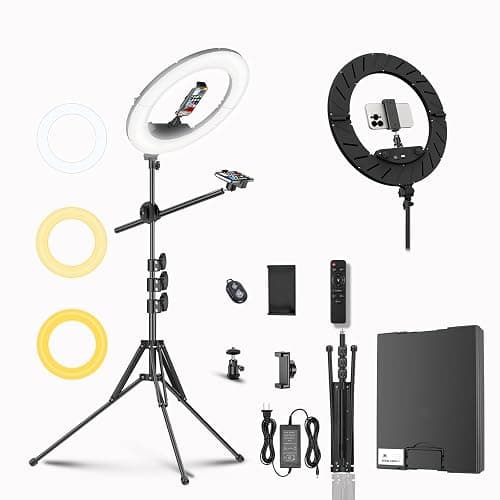 Bzyltrux Large Ring Light Kit with 79" Stand, [New Version] 55W 6700K Dimmable,LED 18" Big Ring Light Tripod,Dual Phone Holder for iPhone,tiktok,Makeup,Yutobe,Live Stream,Photography,Video Recording - Image 1