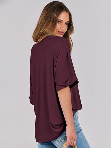 ANRABESS Womens Tops Oversized T Shirts Short Sleeve Crewneck Summer Casual Loose Basic Tee Shirt 2025 Trendy Fashion Clothes thumbnail 4