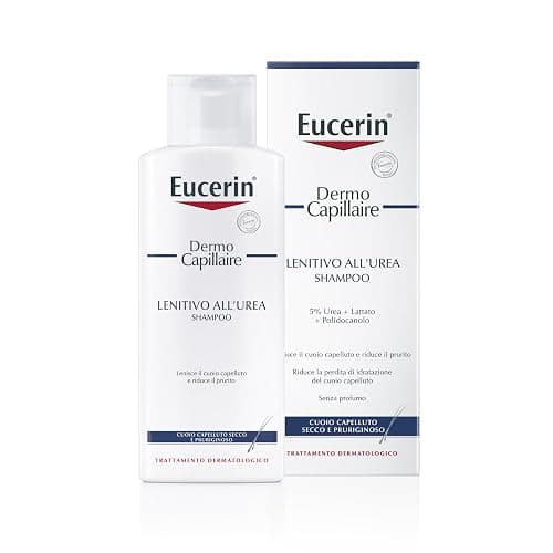 Eucerin DermoCapillaire Shampoo Lenitivo all'Urea 250 ml, Shampoo capelli, cute e cuoio capelluto secchi, Formula idratante per una detersione quotidiana delicata e senza sapone alcalino - Image 1