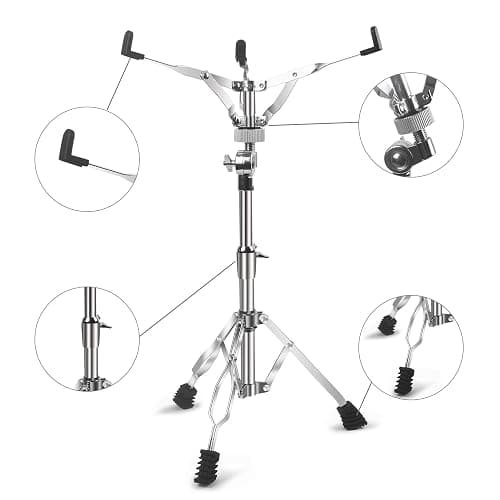 Straight Cymbal Stand + Boom Cymbal Stand + Hi Hat Stand + Snare Drum Stand + Drum Sticks Holder,Adjustable Drum Hardware Percussion Mount Holder Gear Set for Crash, Ride, Splash Cymbal (5 Pack Set) thumbnail 5