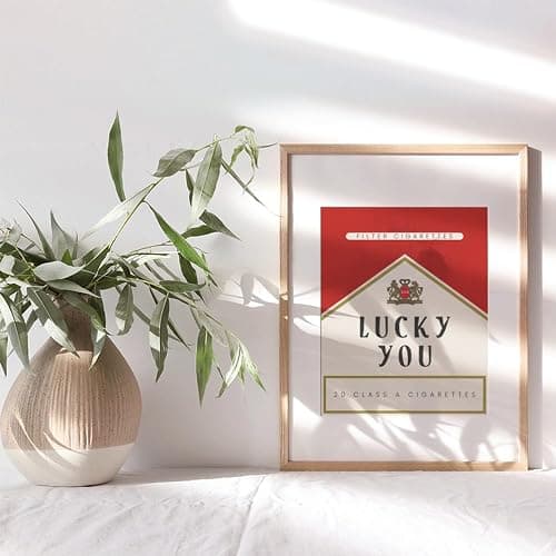 Cute Aesthetic Trendy wall decor - Lucky You Gallery Wall Art & Decor - 70s Retro Vintage Minimalist Modern art - Funky Decor - Maximalist Eclectic Home Decor - Preppy Positive Quotes Posters 8x10 thumbnail 9
