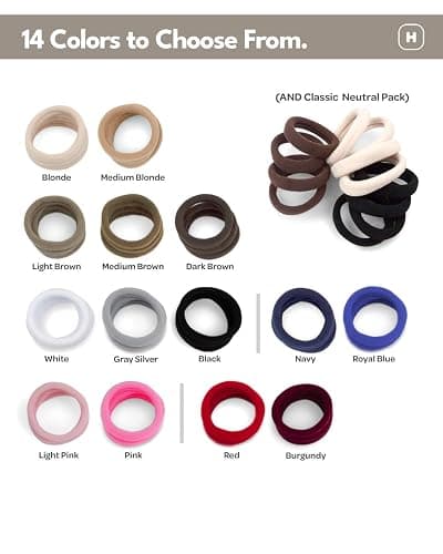 Cyndibands Seamless Hair Ties - Dark Brown - Extra Gentle Soft and Stretchy Nylon Fabric Ponytail Holders - 12 Count thumbnail 3
